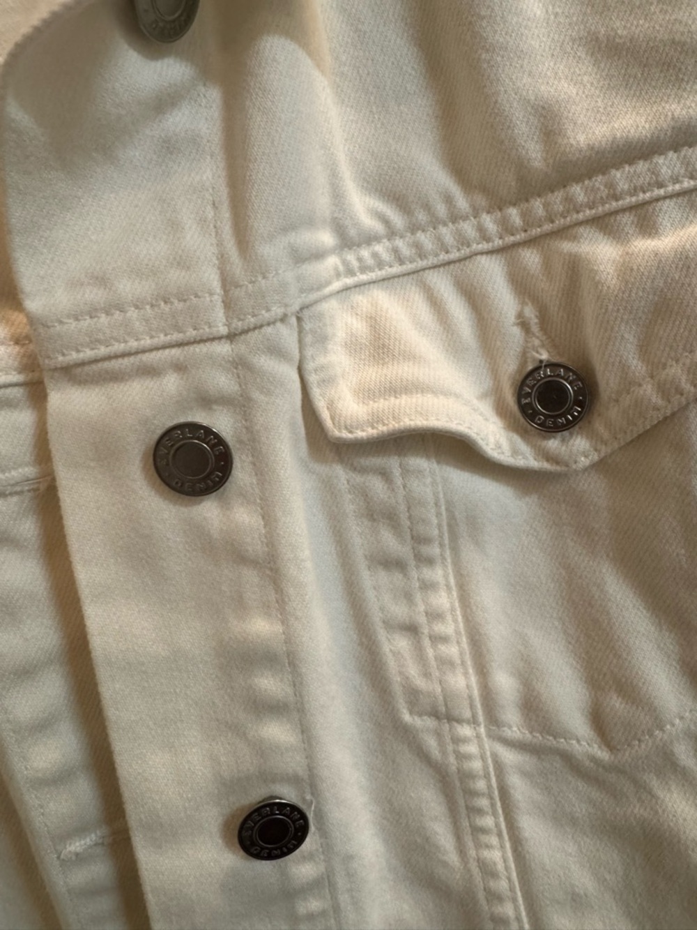 Everlane Off White Denim Jean Jacket Size M - Picture 2 of 8